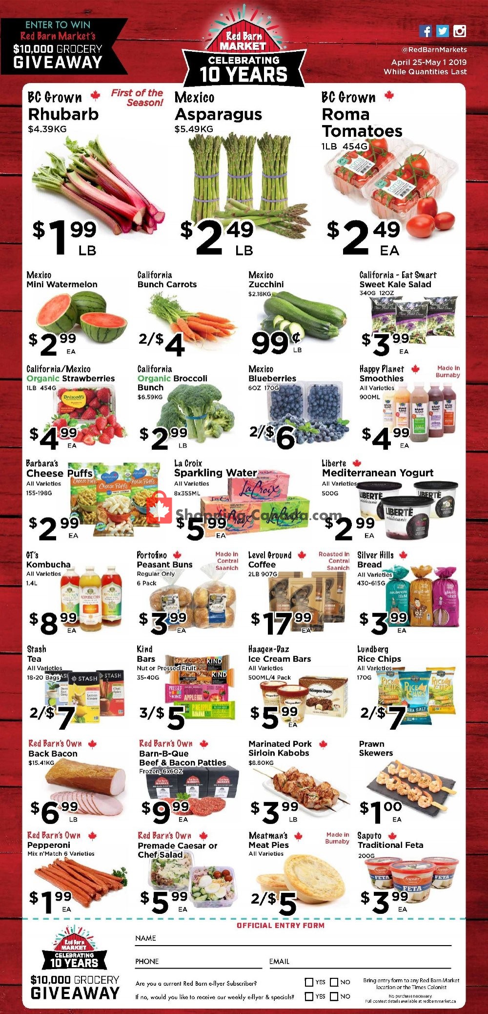 Red Barn Market flyer from Thursday April 25, 2019 to Wednesday May 1, 2019 - page 1