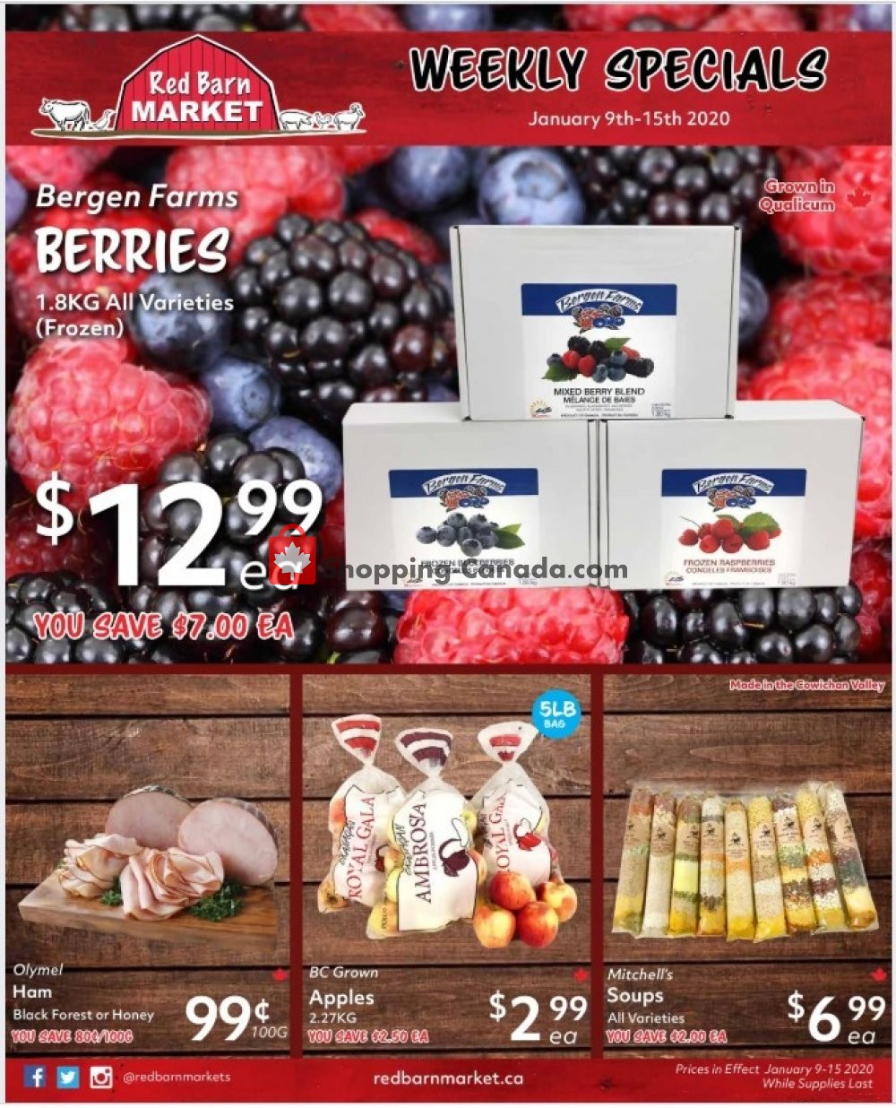 Red Barn Market flyer from Thursday January 9, 2020 to Wednesday January 15, 2020 - page 1