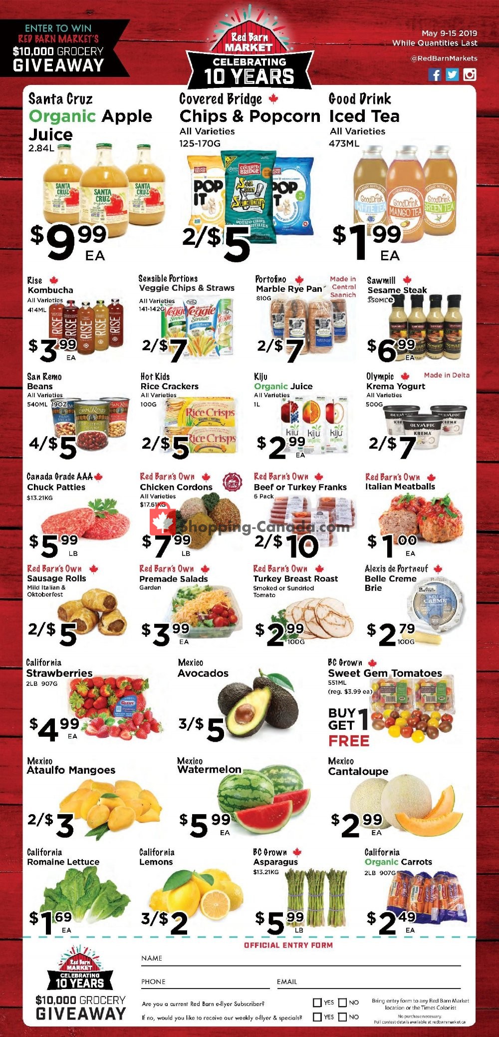 Red Barn Market flyer from Thursday May 9, 2019 to Wednesday May 15, 2019 - page 1