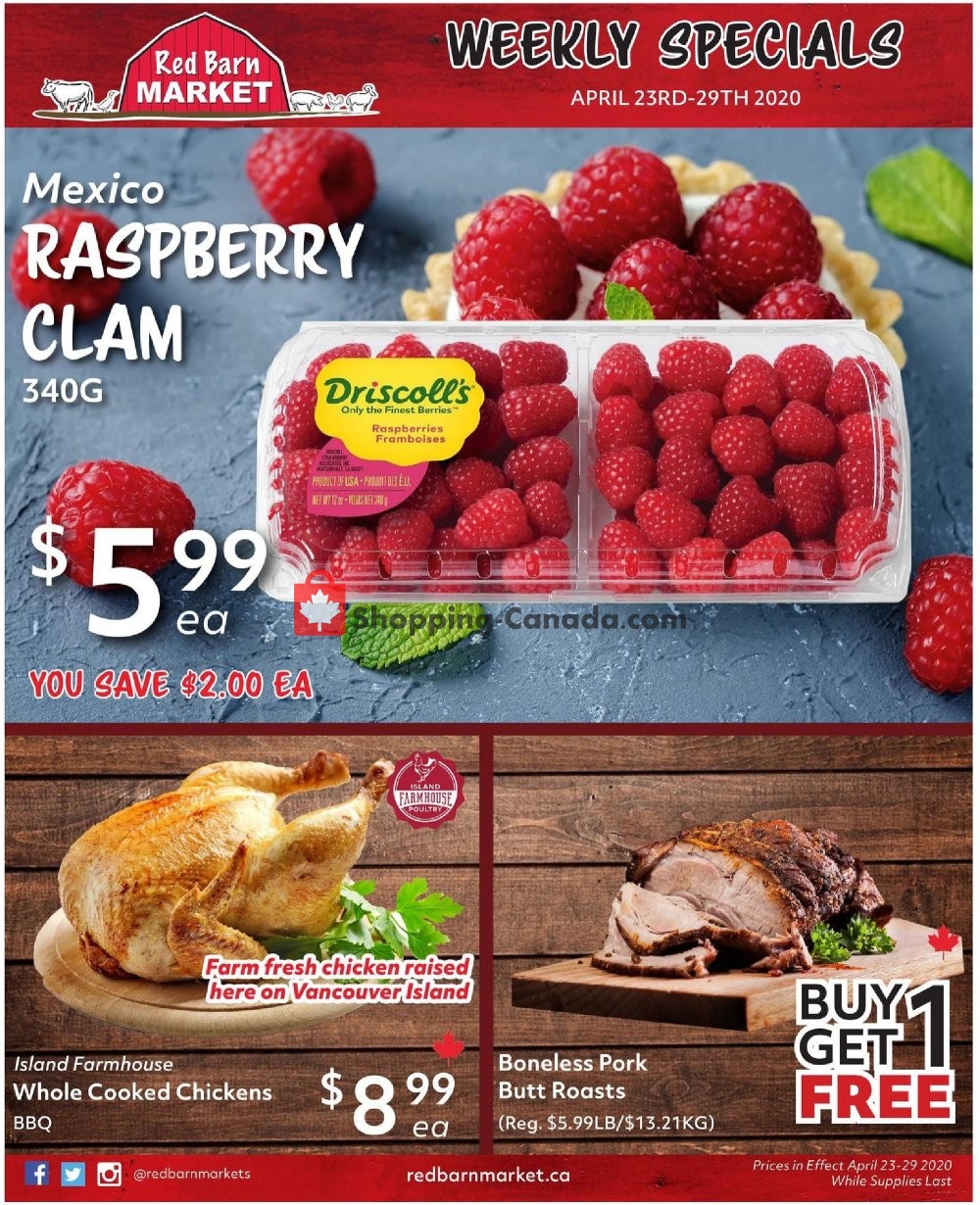 Red Barn Market flyer from Thursday April 23, 2020 to Wednesday April 29, 2020 - page 1