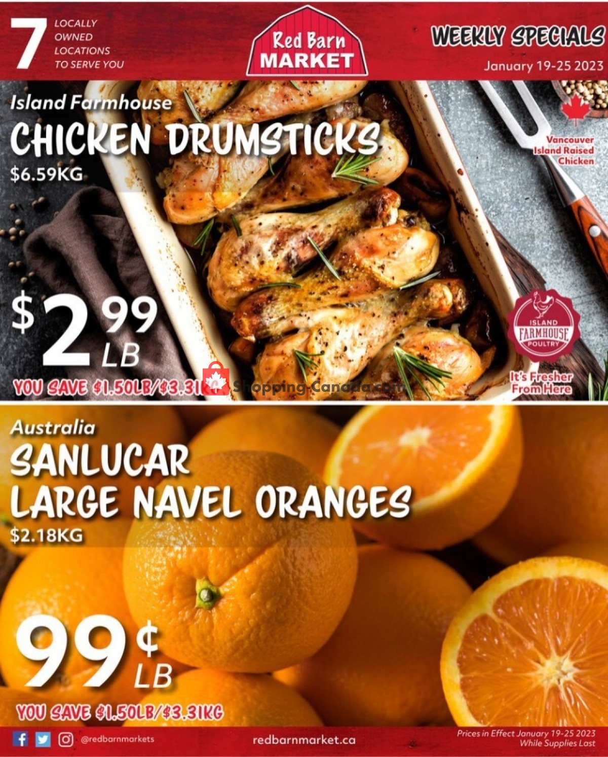 Red Barn Market flyer from Thursday January 19, 2023 to Wednesday January 25, 2023 - page 1