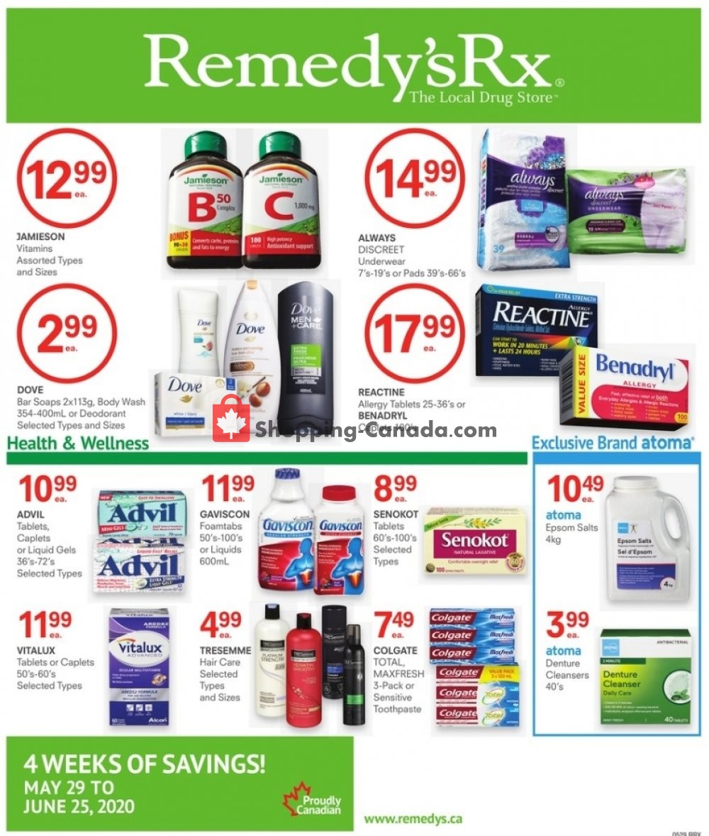 Remedy's RX flyer from Friday May 29, 2020 to Thursday June 25, 2020 - page 1