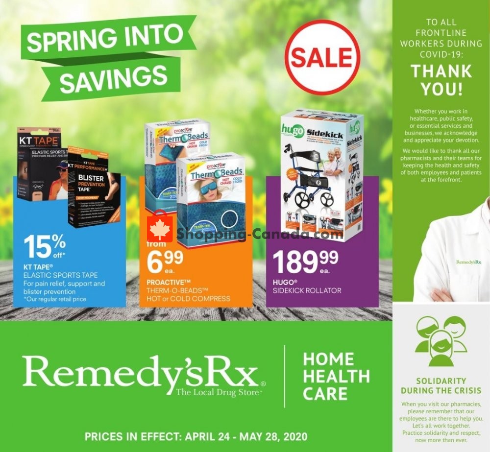 Remedy's RX flyer from Friday April 24, 2020 to Thursday May 28, 2020 - page 1