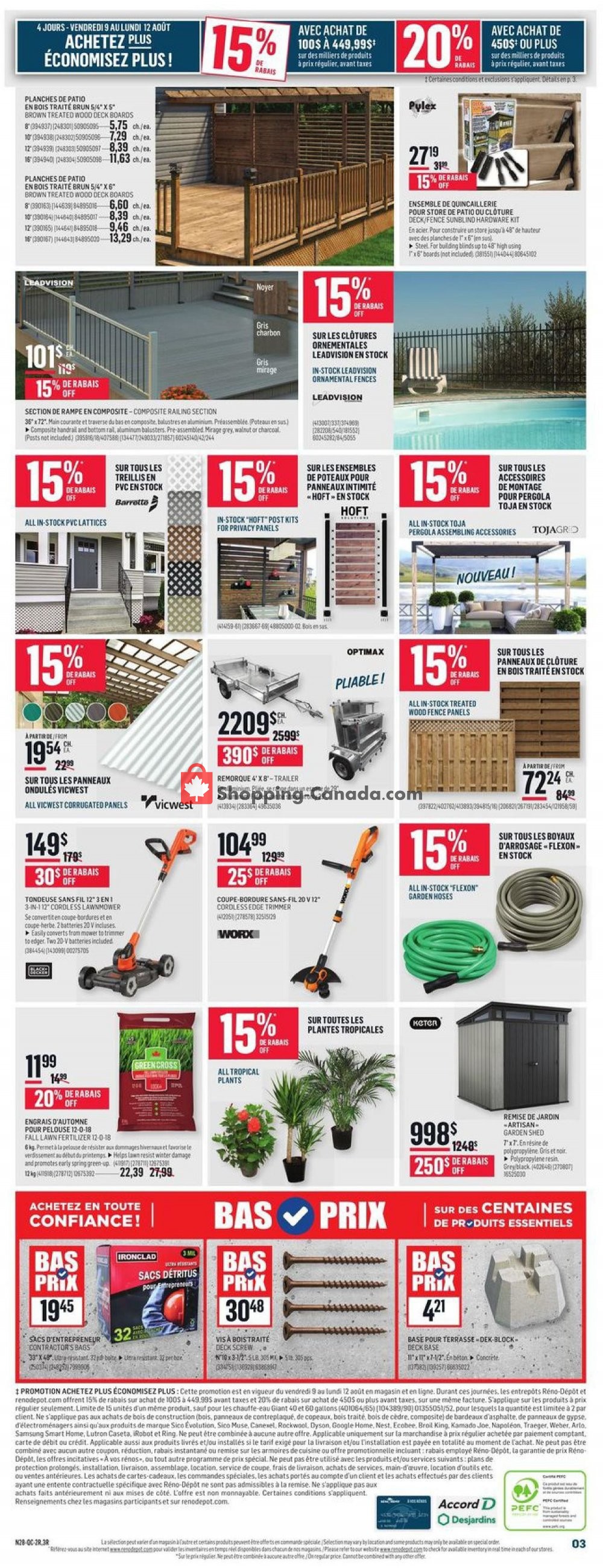 Réno Dépôt flyer from Thursday August 8, 2019 to Wednesday August 14, 2019 - page 3