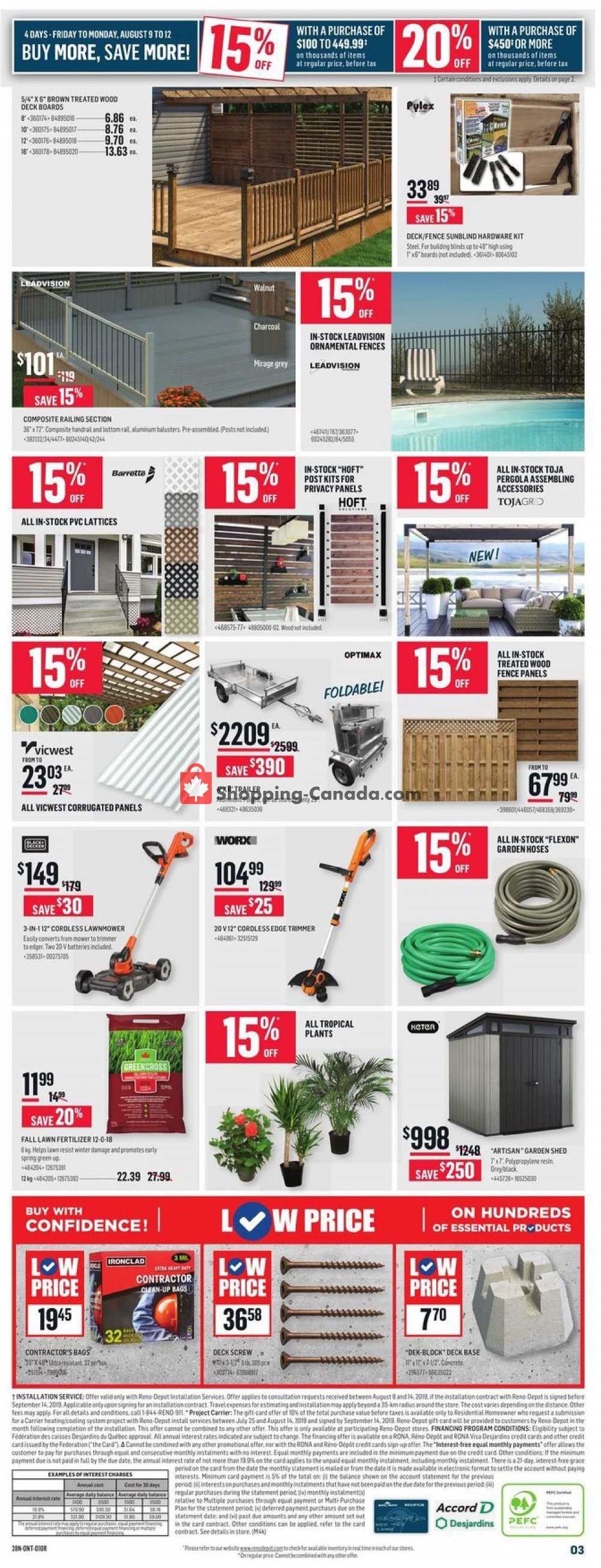 Réno Dépôt flyer from Thursday August 8, 2019 to Wednesday August 14, 2019 - page 3