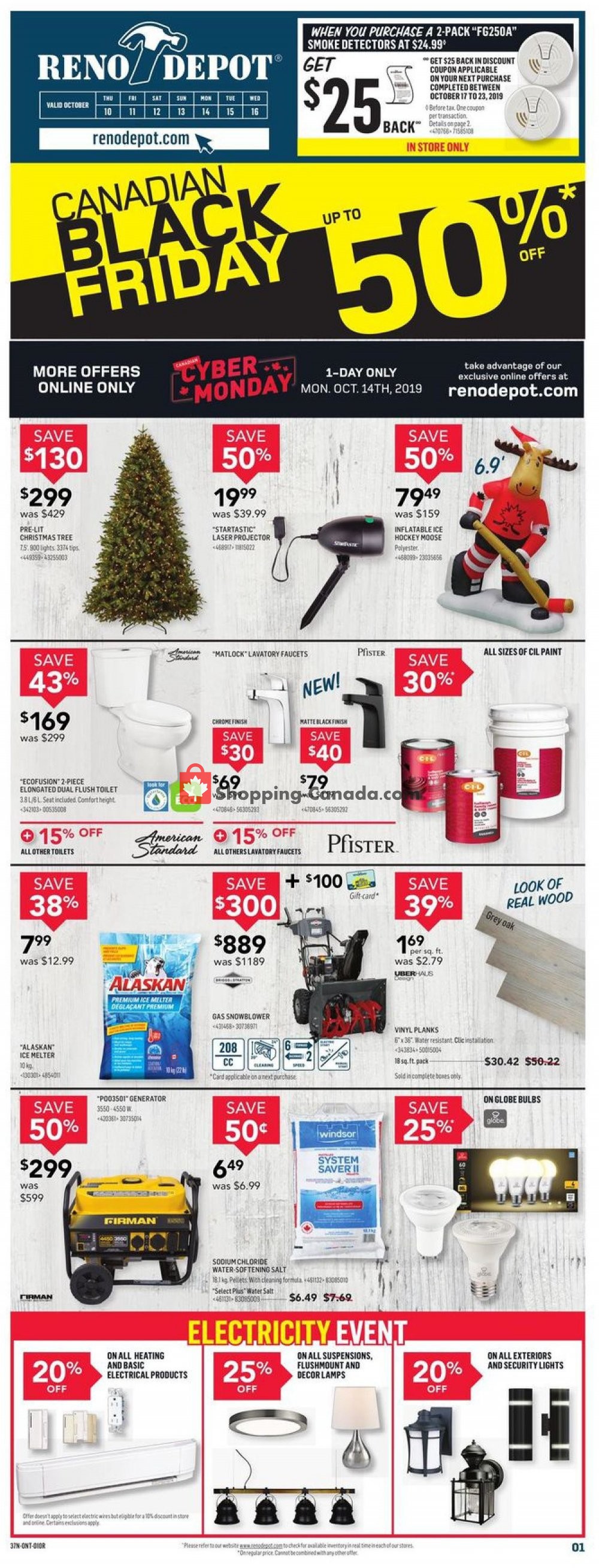 Réno Dépôt flyer from Thursday October 10, 2019 to Wednesday October 16, 2019 - page 1