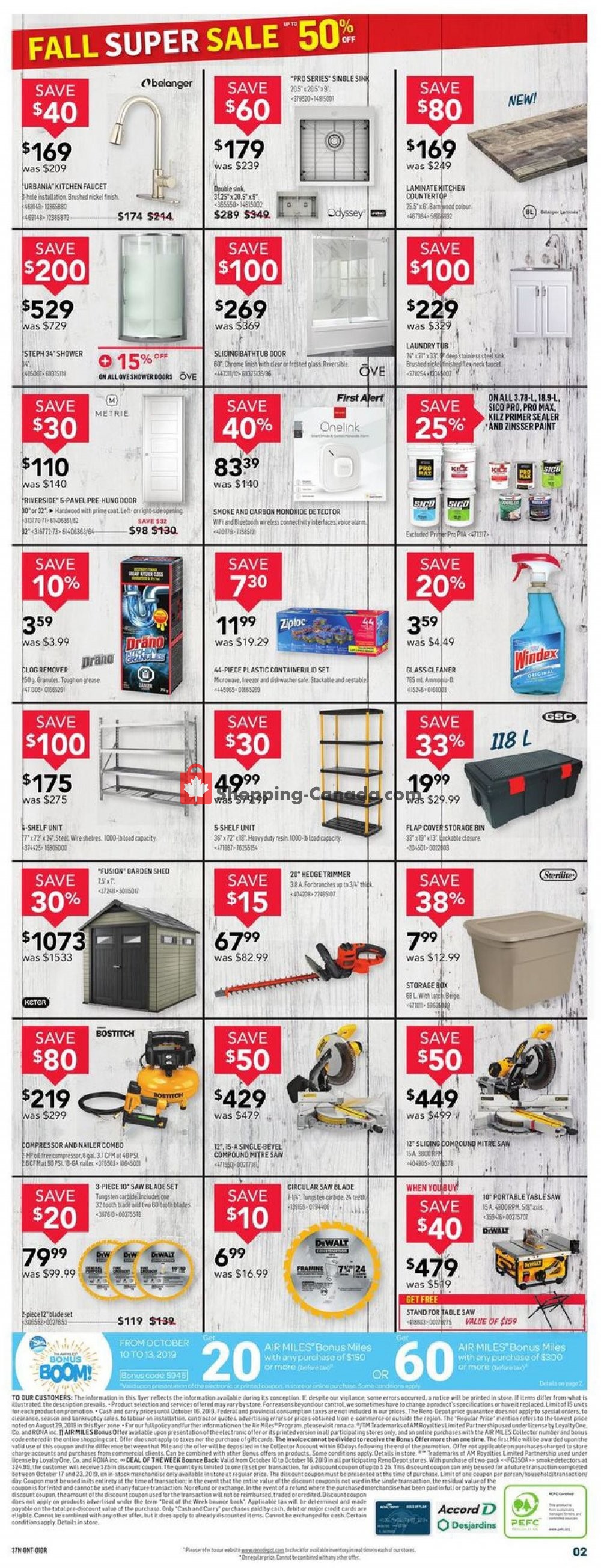 Réno Dépôt flyer from Thursday October 10, 2019 to Wednesday October 16, 2019 - page 2