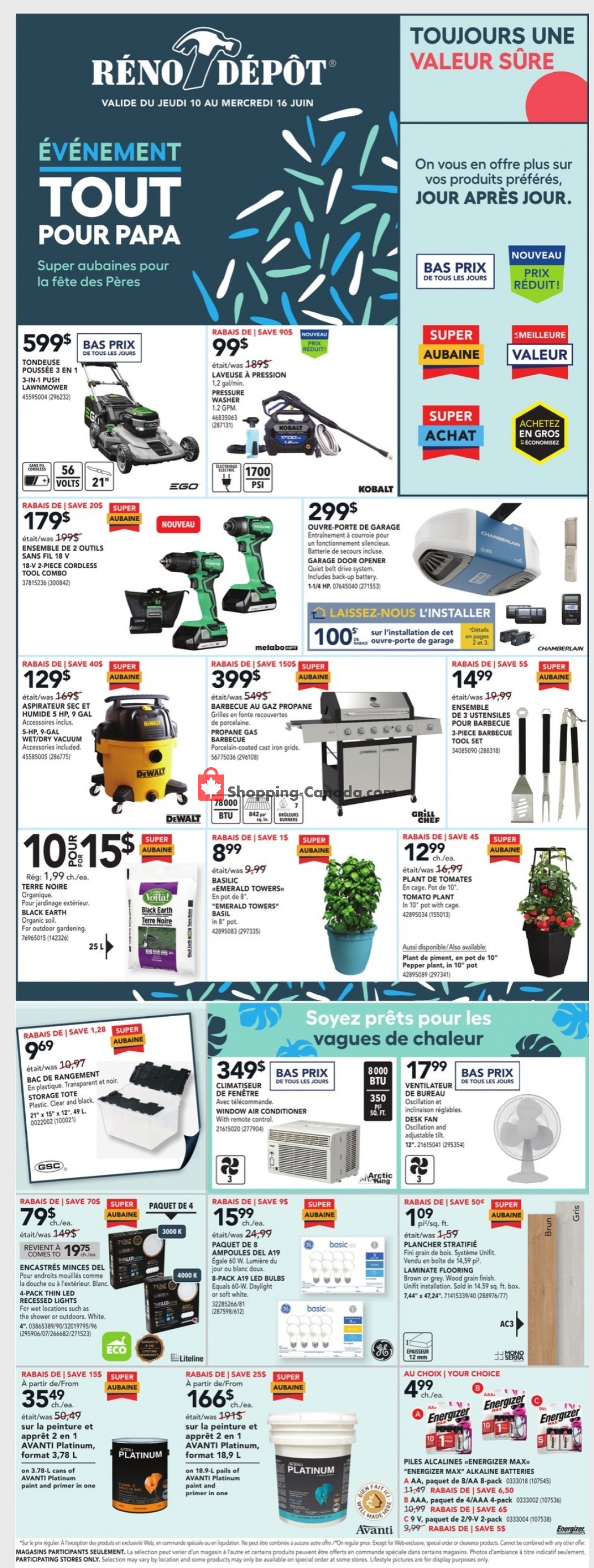 Réno Dépôt flyer from Thursday June 10, 2021 to Wednesday June 16, 2021 - page 1