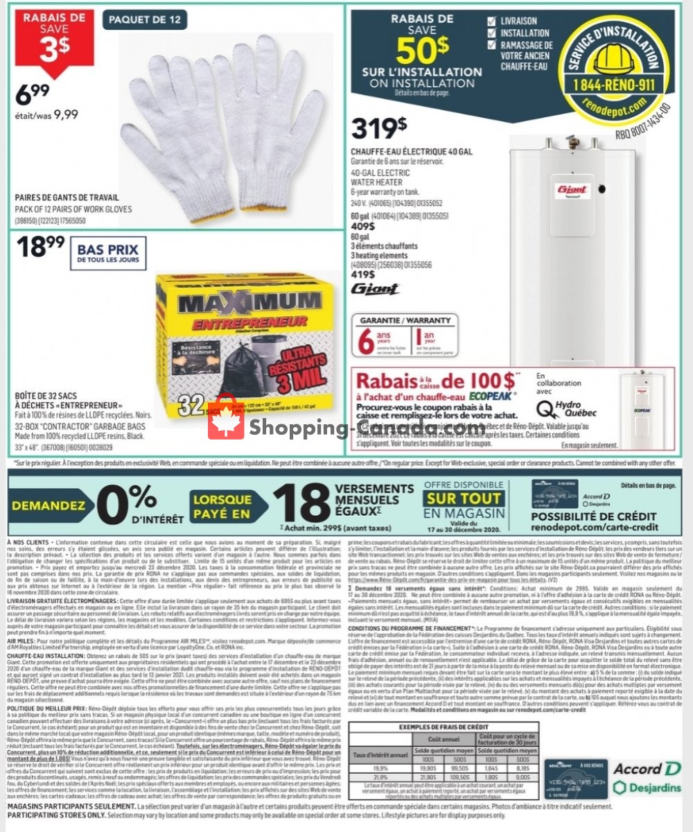 Réno Dépôt flyer from Thursday December 17, 2020 to Wednesday December 23, 2020 - page 3