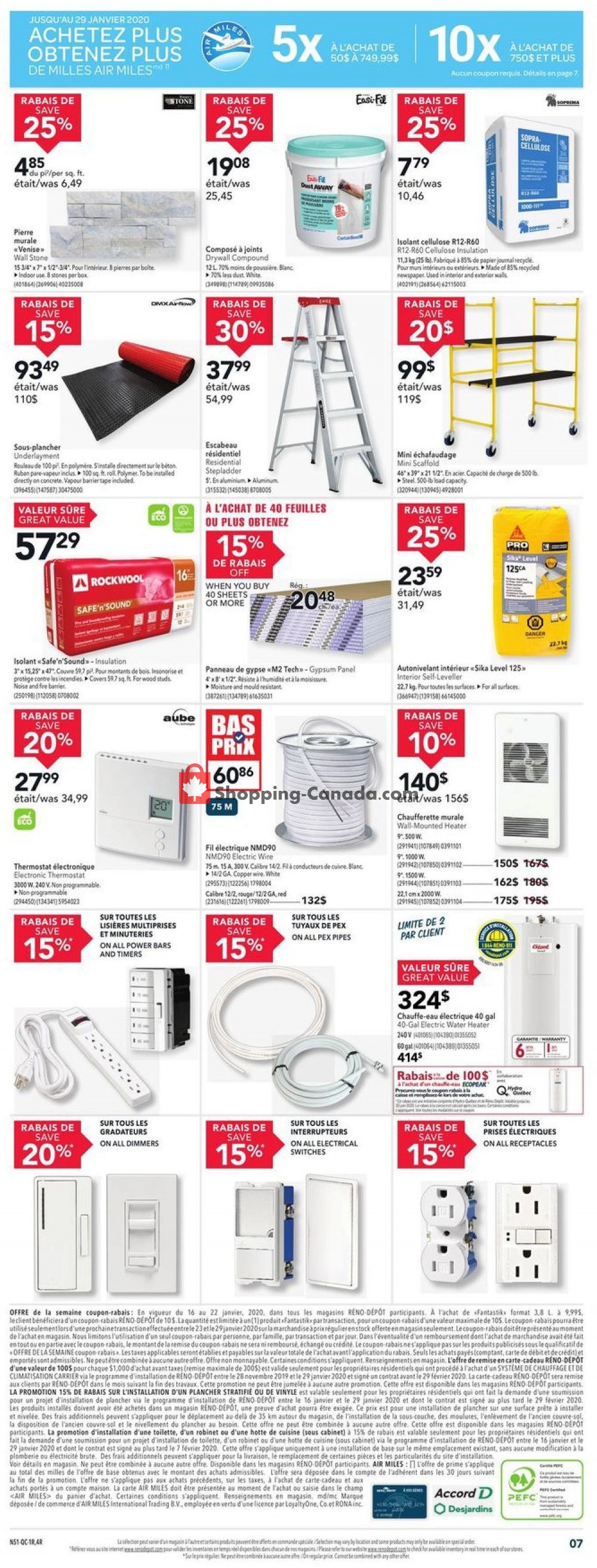 Réno Dépôt flyer from Thursday January 16, 2020 to Wednesday January 22, 2020 - page 7