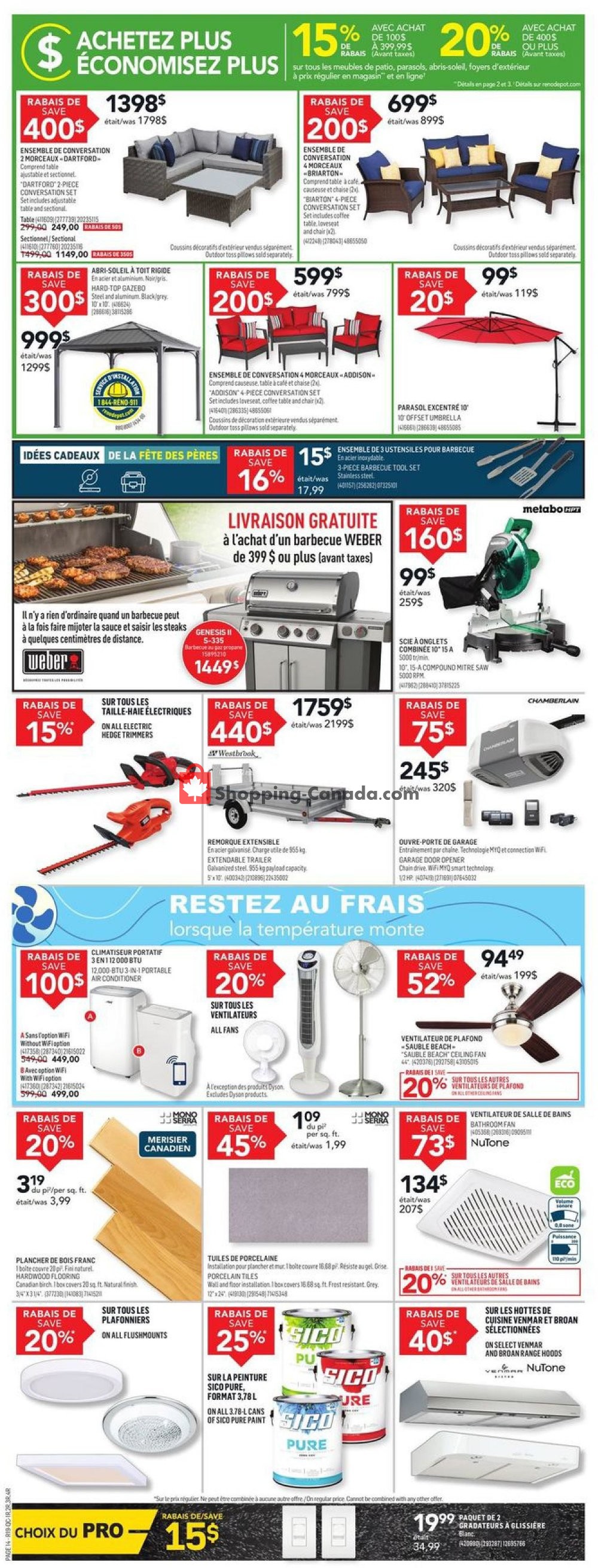Réno Dépôt flyer from Thursday June 4, 2020 to Wednesday June 10, 2020 - page 14