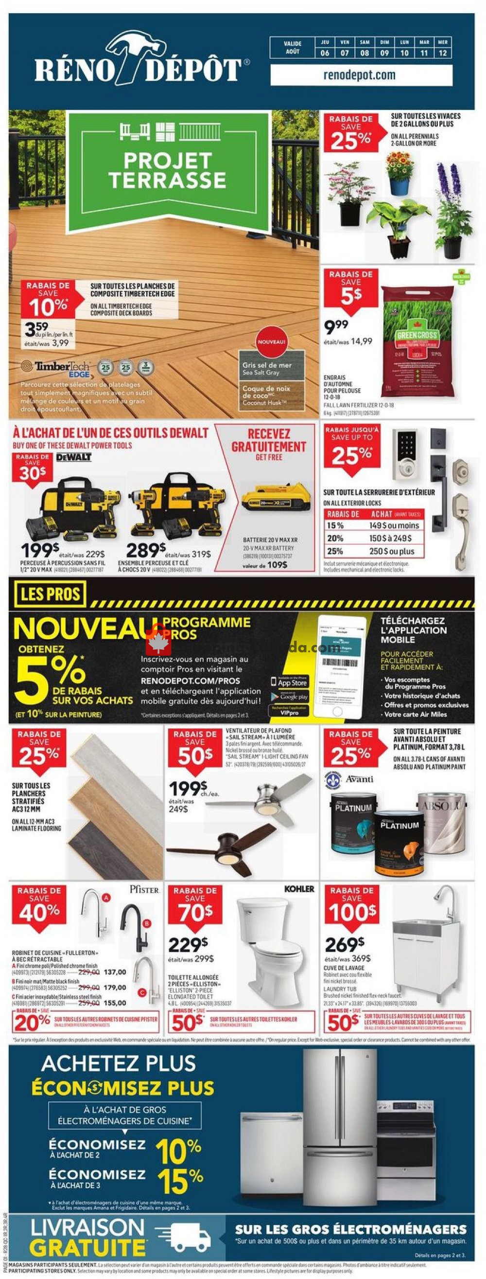 Réno Dépôt flyer from Thursday August 6, 2020 to Wednesday August 12, 2020 - page 1