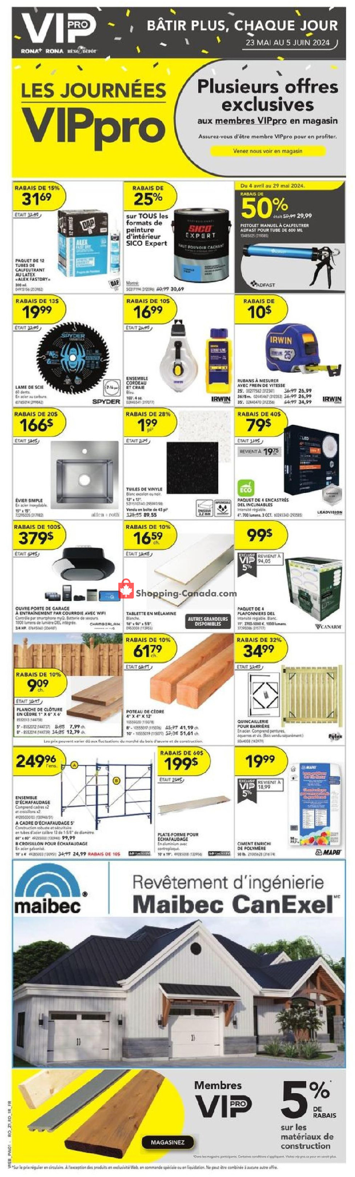 Réno Dépôt flyer from Thursday May 23, 2024 to Wednesday May 29, 2024 - page 15