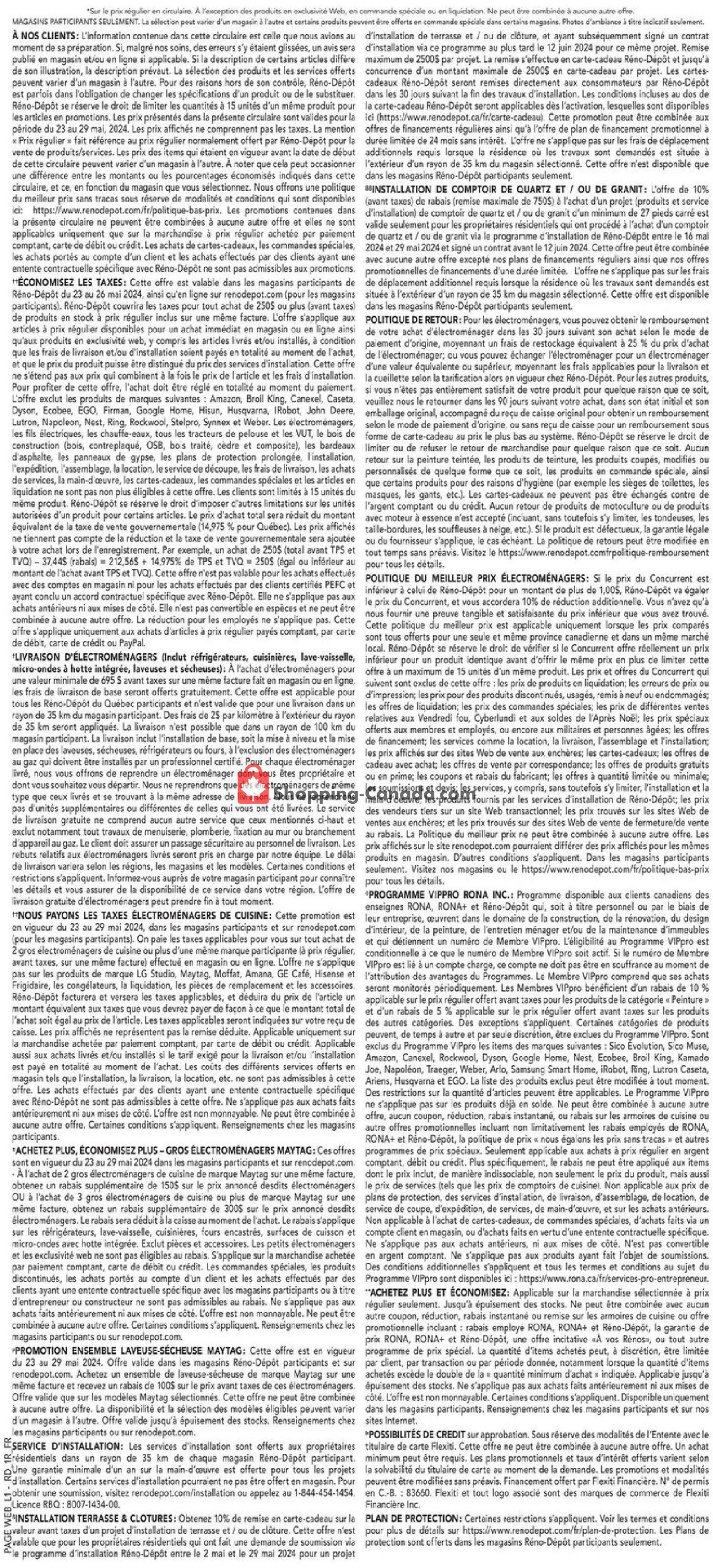 Réno Dépôt flyer from Thursday May 23, 2024 to Wednesday May 29, 2024 - page 20