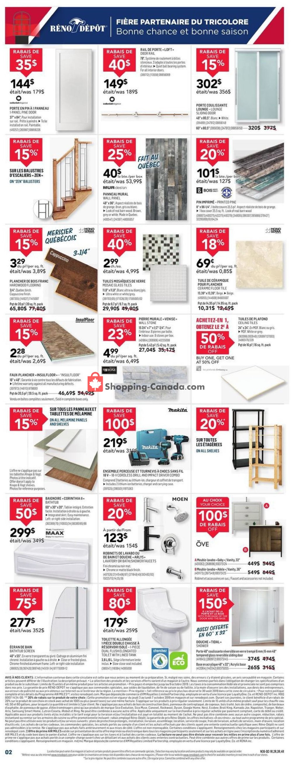 Réno Dépôt flyer from Thursday October 3, 2019 to Wednesday October 9, 2019 - page 2