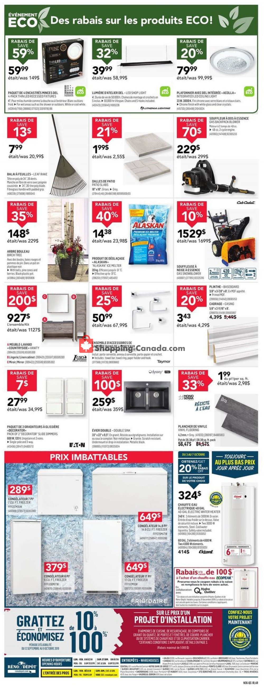 Réno Dépôt flyer from Thursday October 3, 2019 to Wednesday October 9, 2019 - page 8