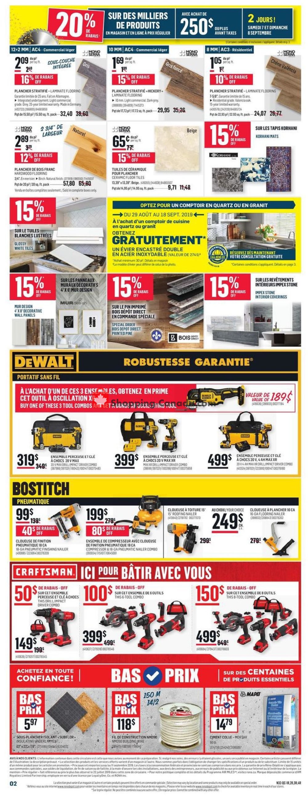 Réno Dépôt flyer from Thursday September 5, 2019 to Wednesday September 11, 2019 - page 2