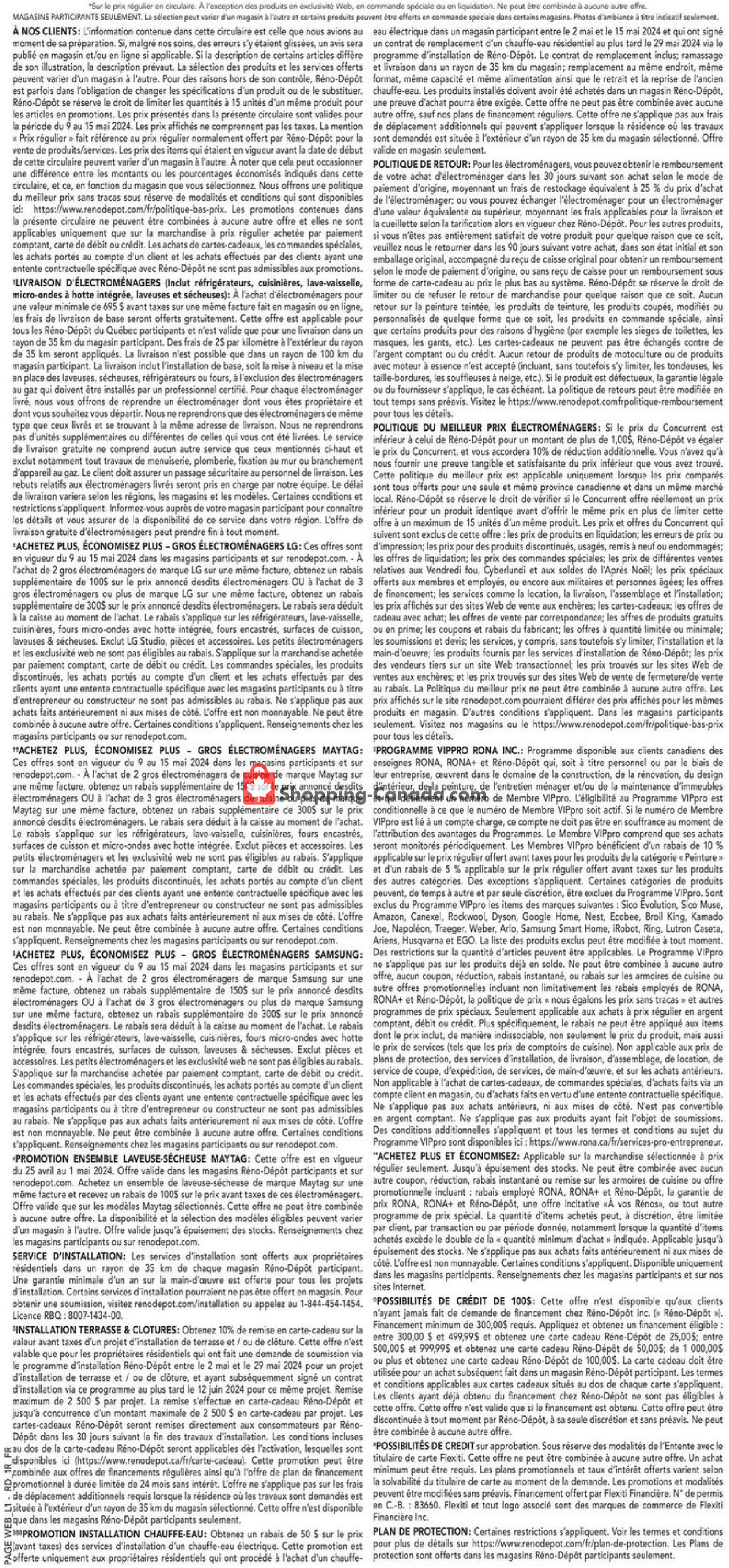 Réno Dépôt flyer from Thursday May 9, 2024 to Wednesday May 15, 2024 - page 18