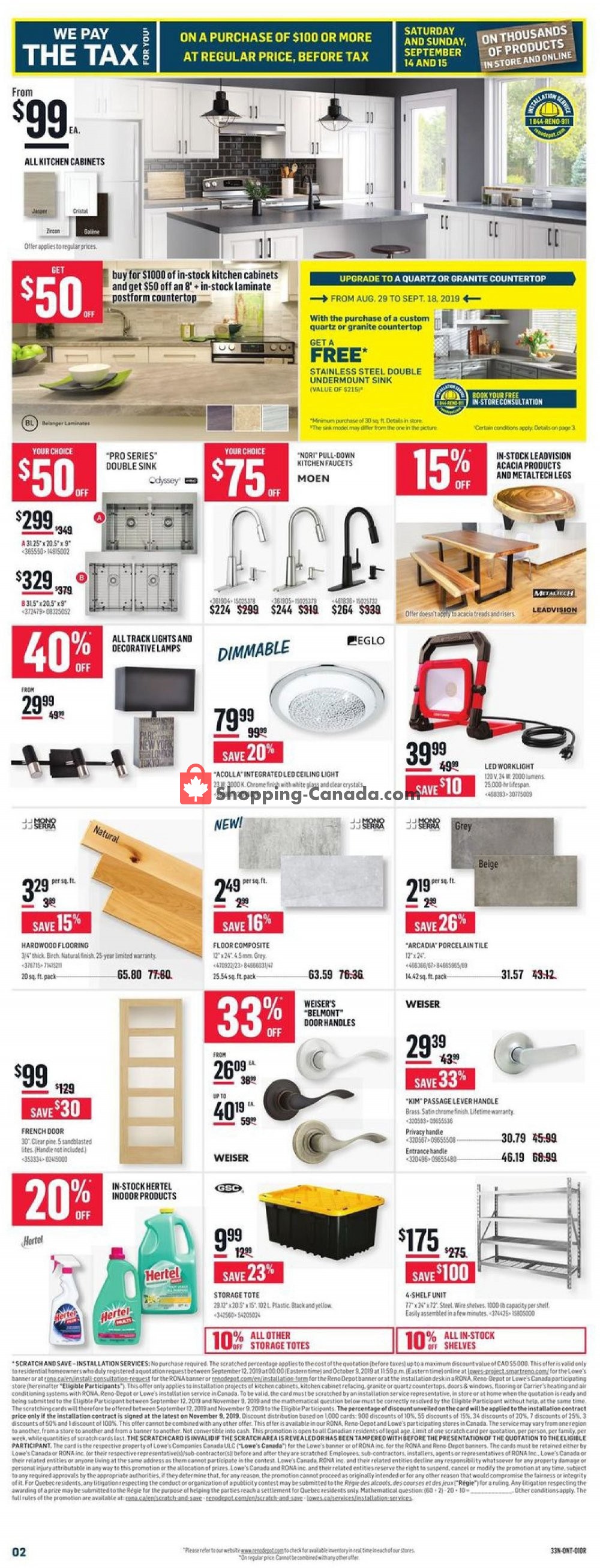 Réno Dépôt flyer from Thursday September 12, 2019 to Wednesday September 18, 2019 - page 2