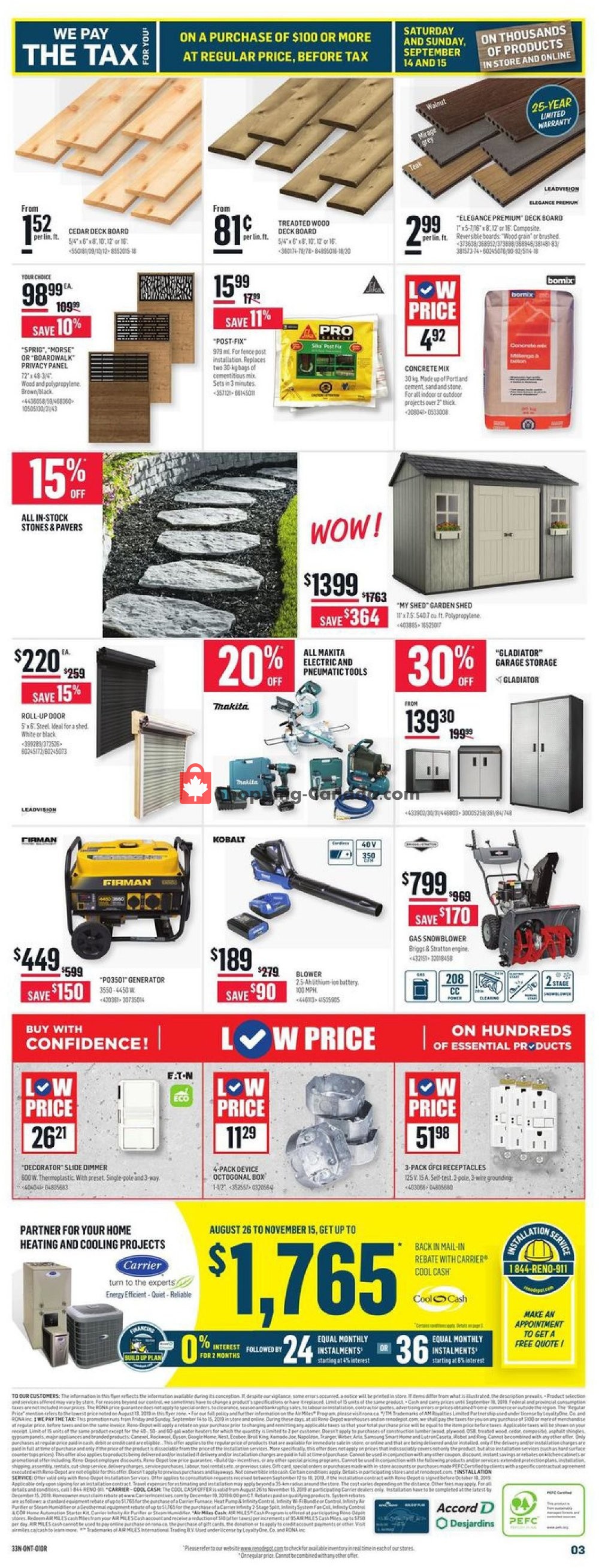 Réno Dépôt flyer from Thursday September 12, 2019 to Wednesday September 18, 2019 - page 3