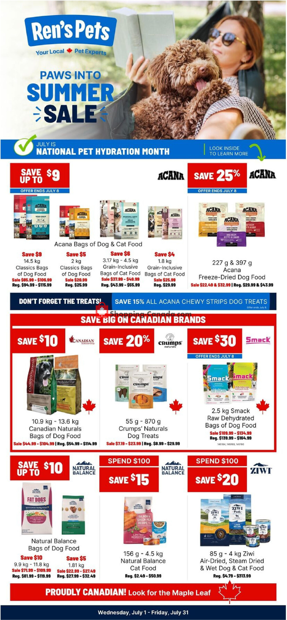 Ren's Pets Depot flyer from Wednesday July 1, 2026 to Friday July 31, 2026 - page 1