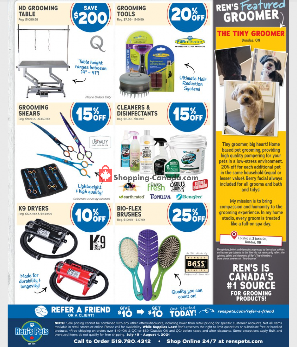 Ren's Pets Depot flyer from Monday July 19, 2021 to Sunday August 1, 2021 - page 1