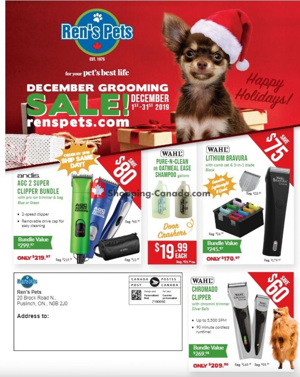 Ren's Pets Depot Canada, flyer (December Grooming Sale) December 1