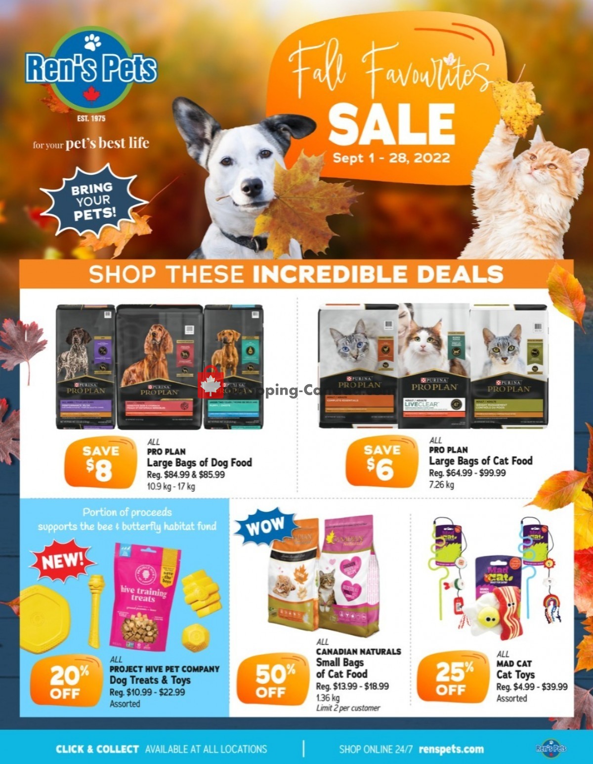 Ren's Pets Depot Canada, flyer (Fall Favourites Sale) September 1