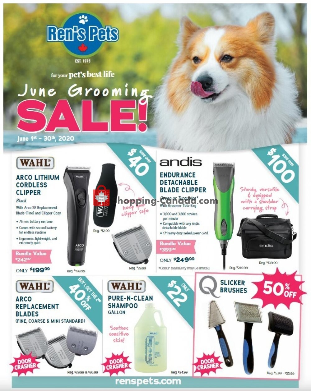 Ren's Pets Depot Canada, flyer (June Grooming Sale) June 1 June 30