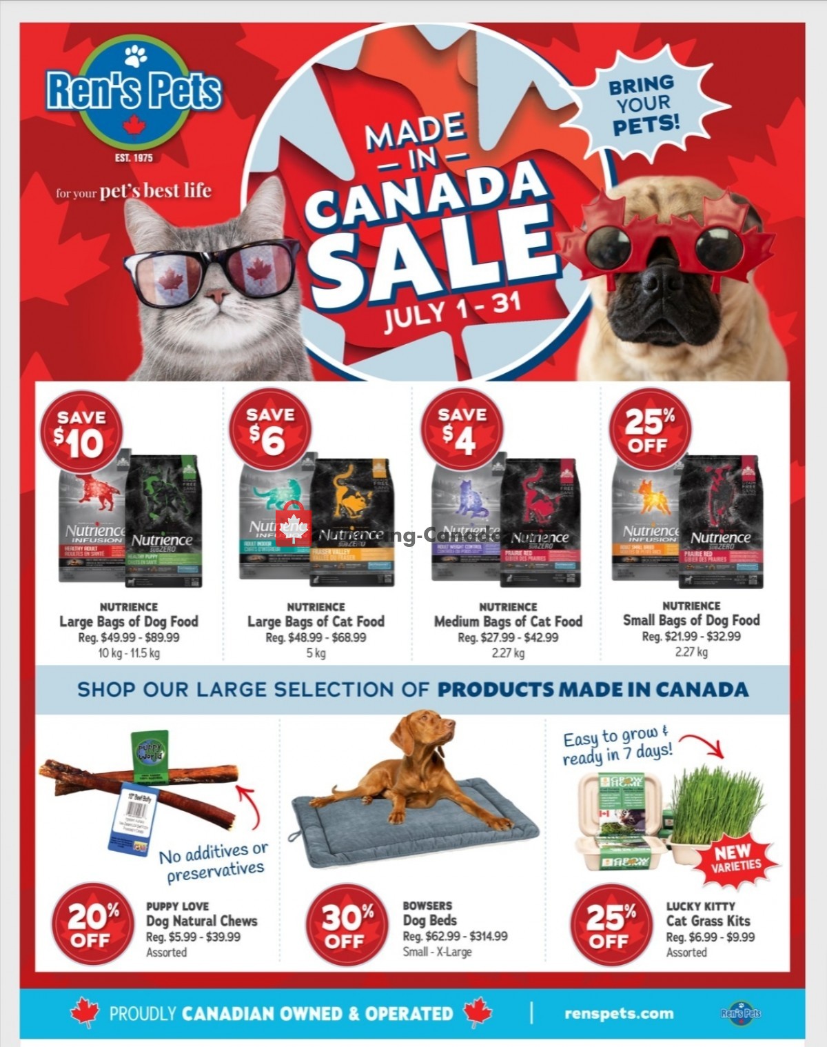 Ren's Pets Depot Canada, flyer (Made In Canada Sale) July 1 July 31, 2022 Shopping Canada