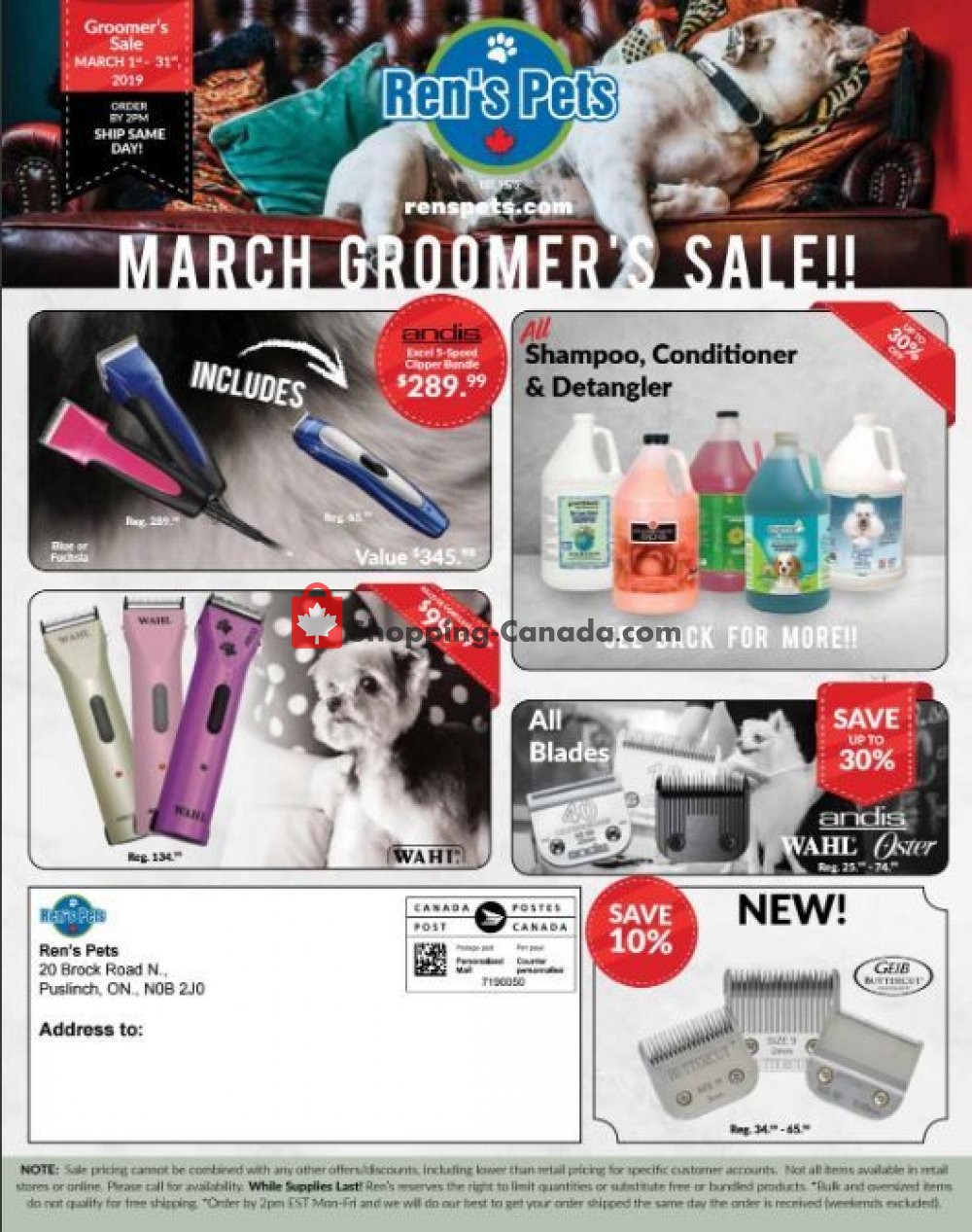 Ren's Pets Depot flyer from Friday March 1, 2019 to Sunday March 31, 2019 - page 1