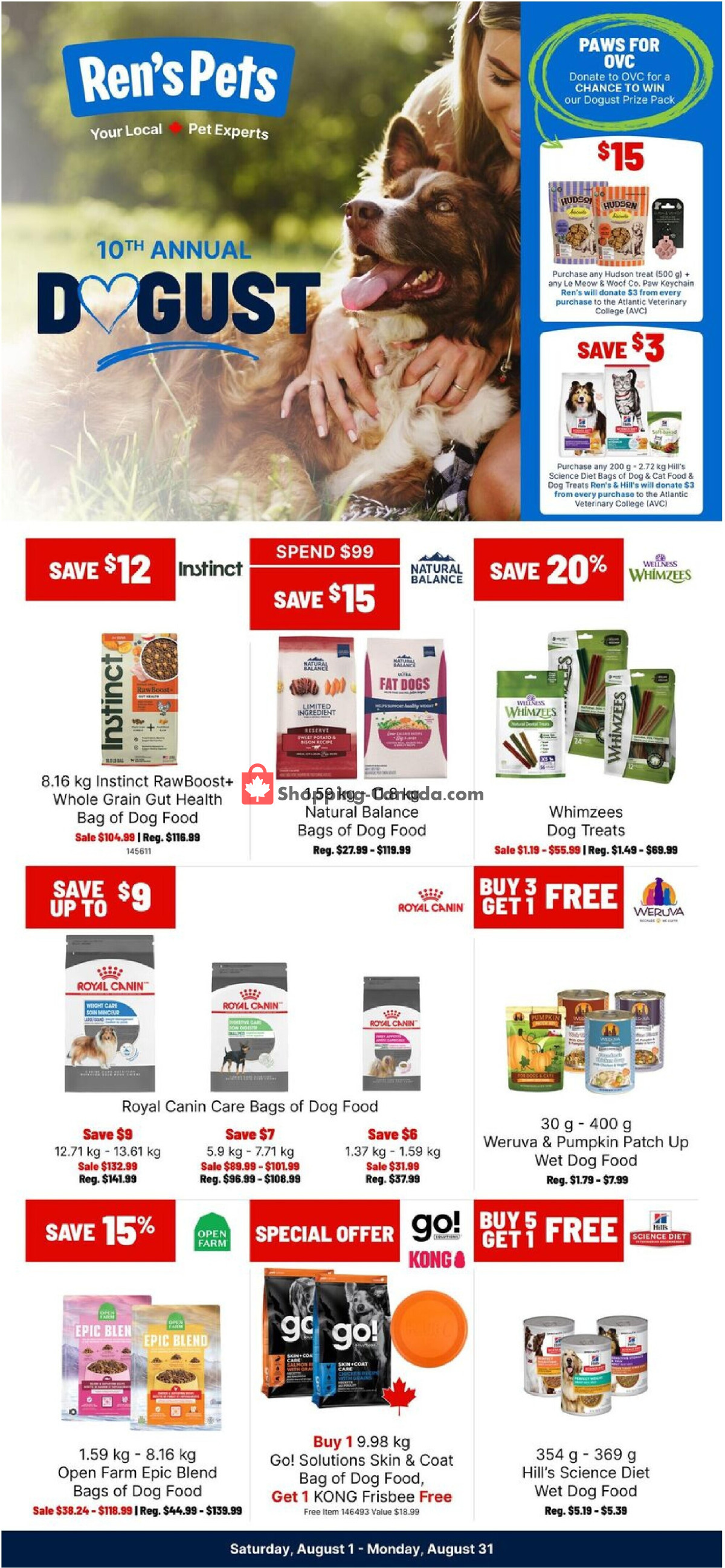 Ren's Pets Depot flyer from Saturday August 1, 2026 to Monday August 31, 2026 - page 1