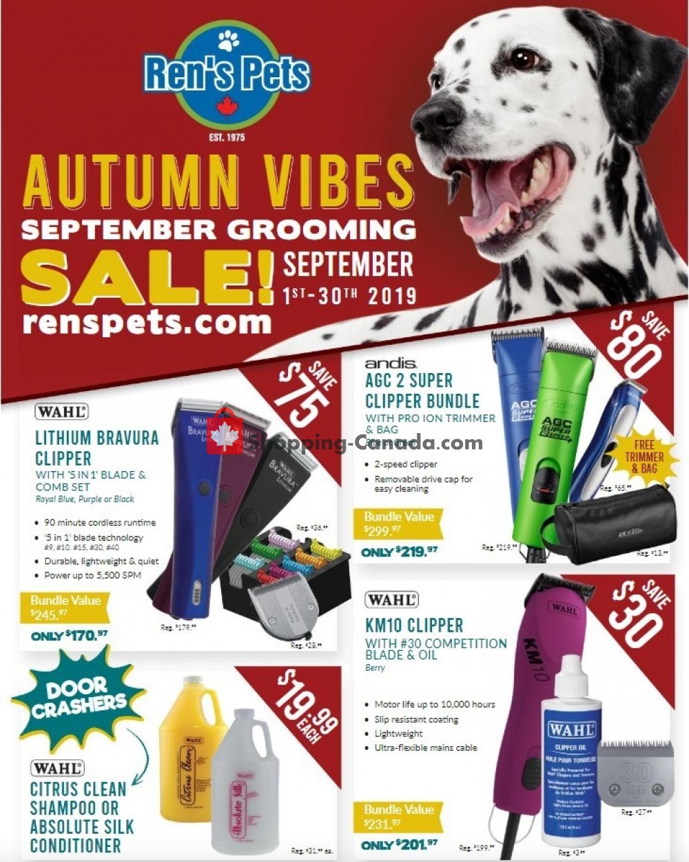 Ren's Pets Depot Canada, flyer (September Grooming Sale) September 1