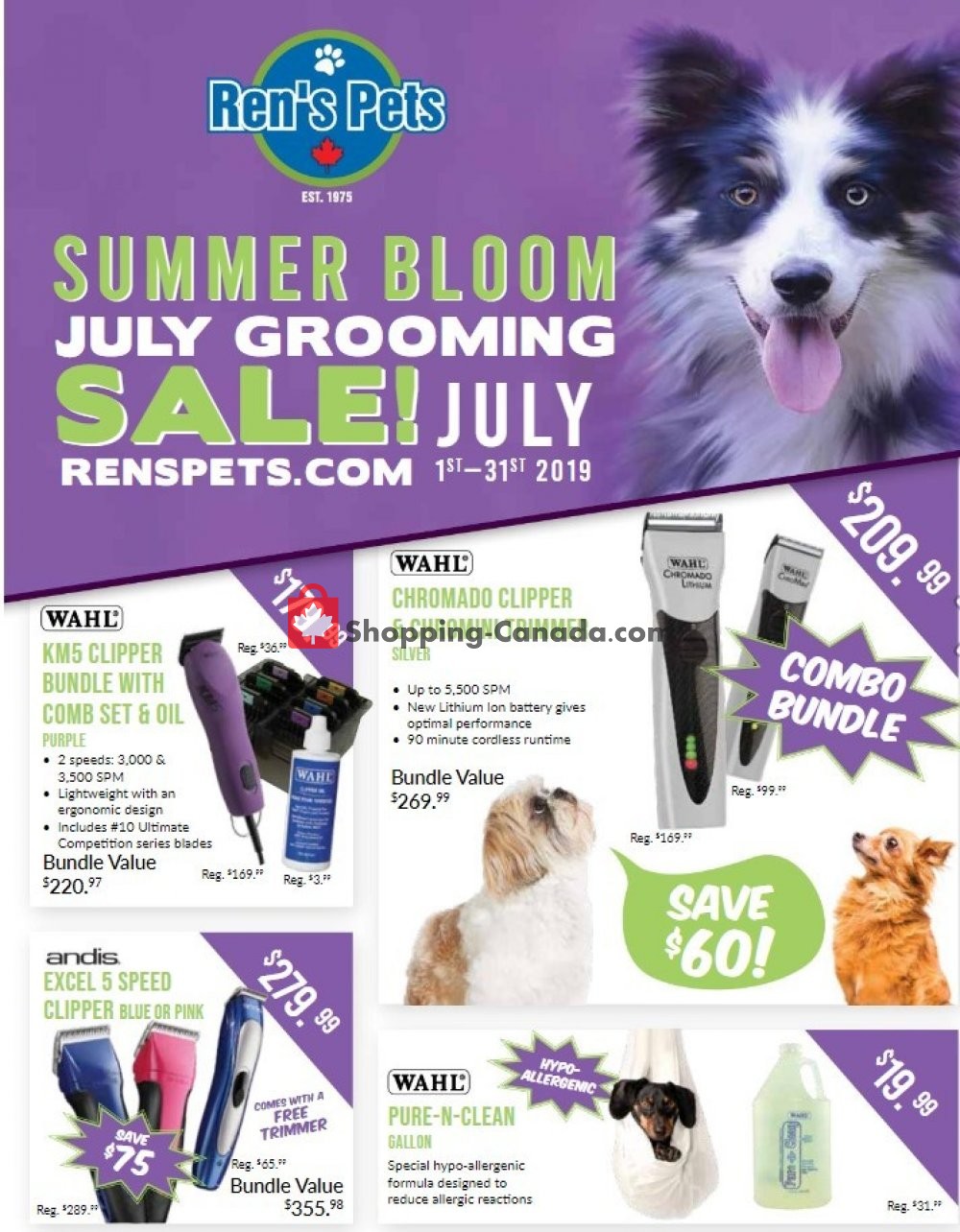 Ren's Pets Depot Canada, flyer (Summer Bloom) July 1 July 31, 2019