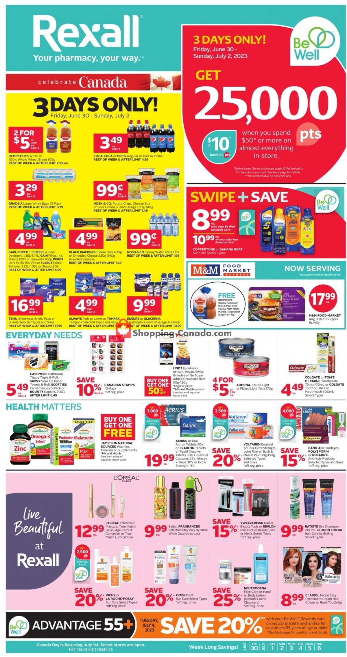 Rexall Drug Store flyer from Friday June 30, 2023 to Thursday July 6, 2023 - page 1