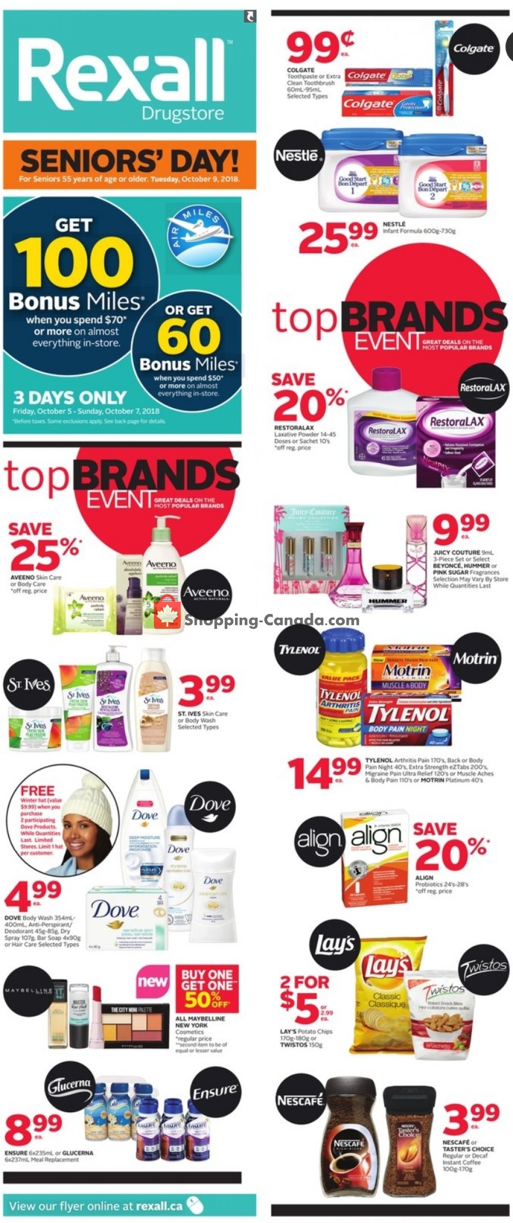 Rexall Drug Store flyer from Friday October 5, 2018 to Thursday October 11, 2018 - page 1