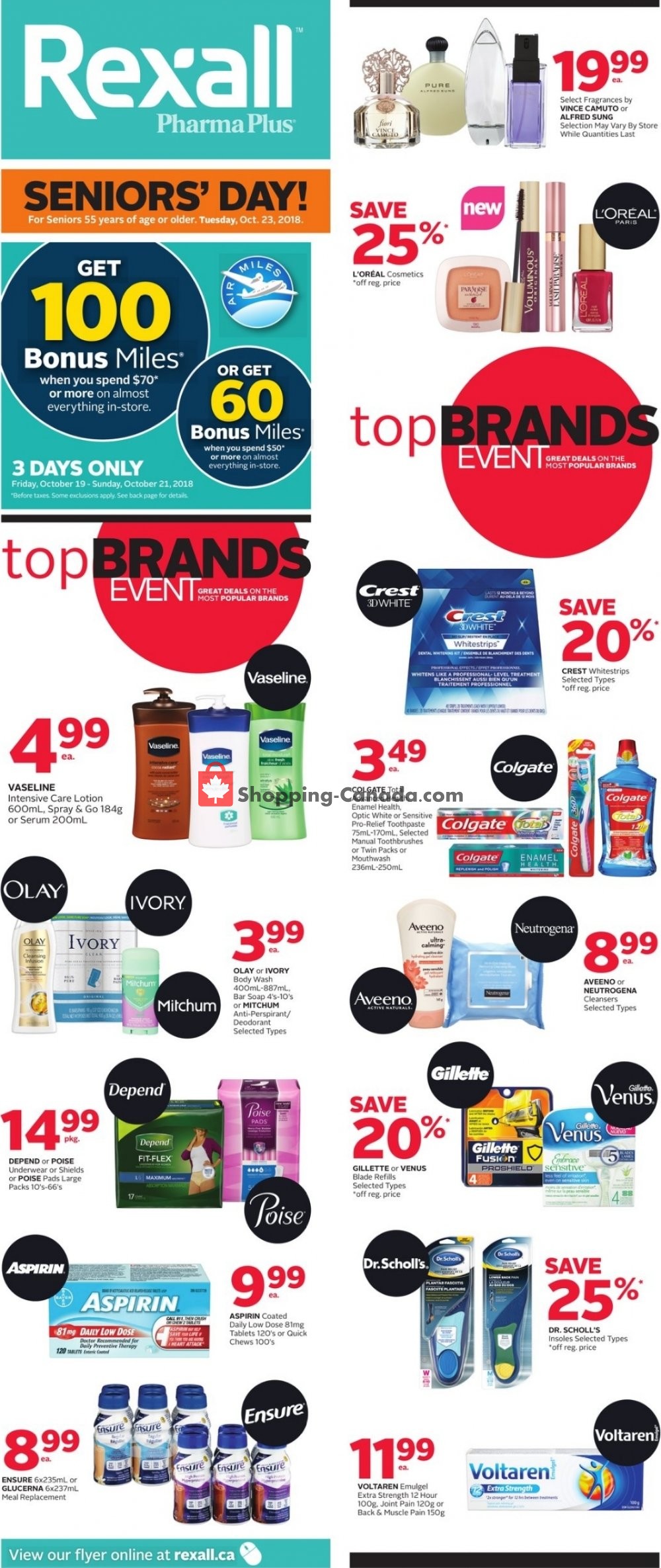 Rexall Drug Store flyer from Friday October 19, 2018 to Thursday October 25, 2018 - page 1
