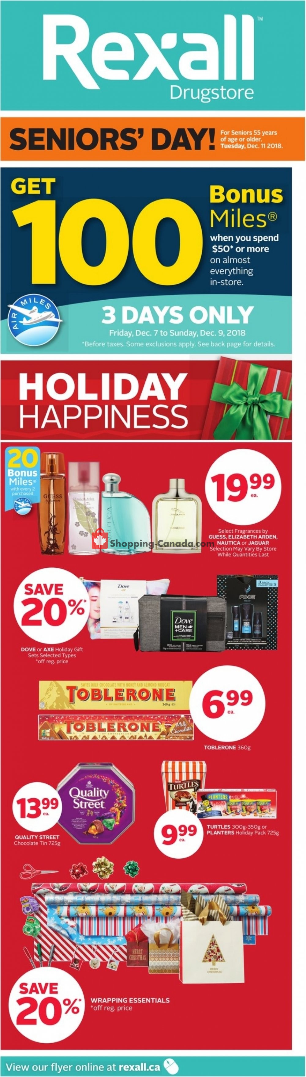 Rexall Drug Store Canada, flyer (Seniors Day BC) December 7