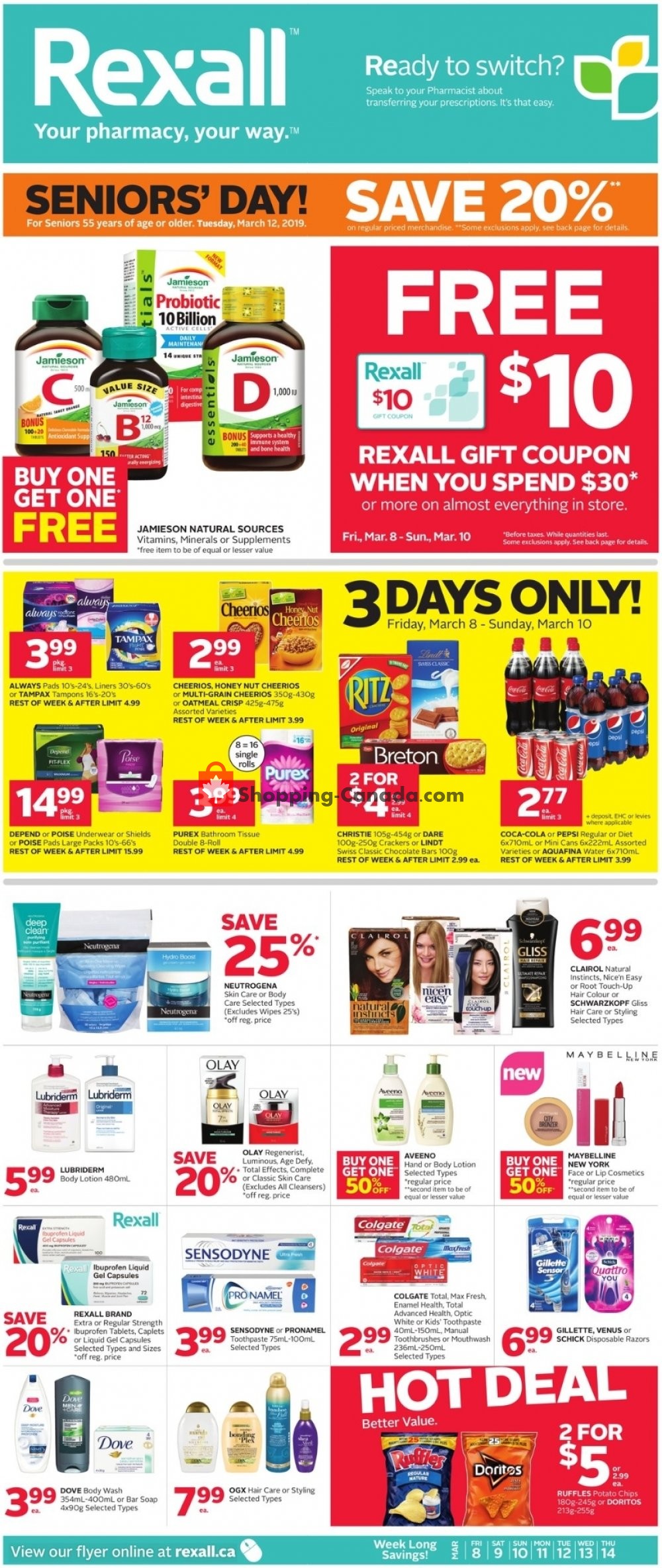 Rexall Drug Store flyer from Friday March 8, 2019 to Thursday March 14, 2019 - page 1