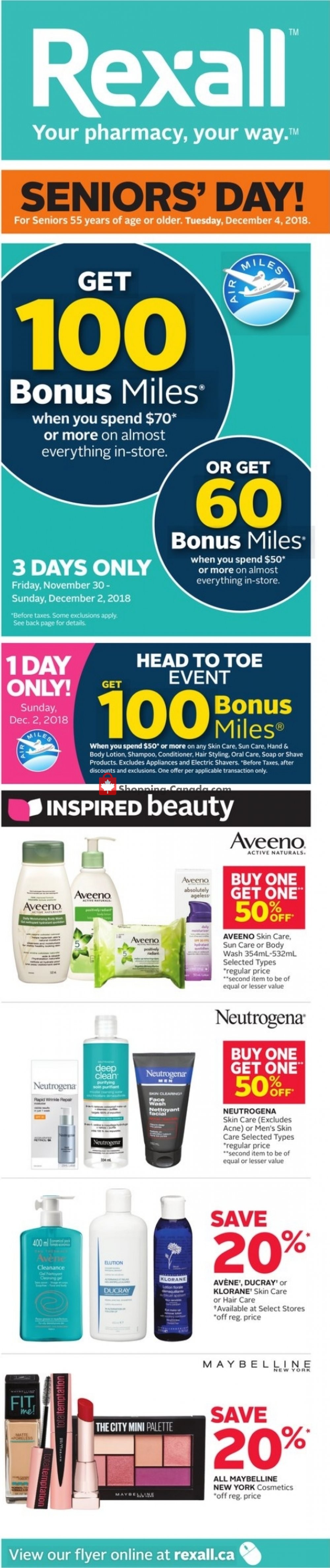 Rexall Drug Store flyer from Friday November 30, 2018 to Thursday December 6, 2018 - page 1