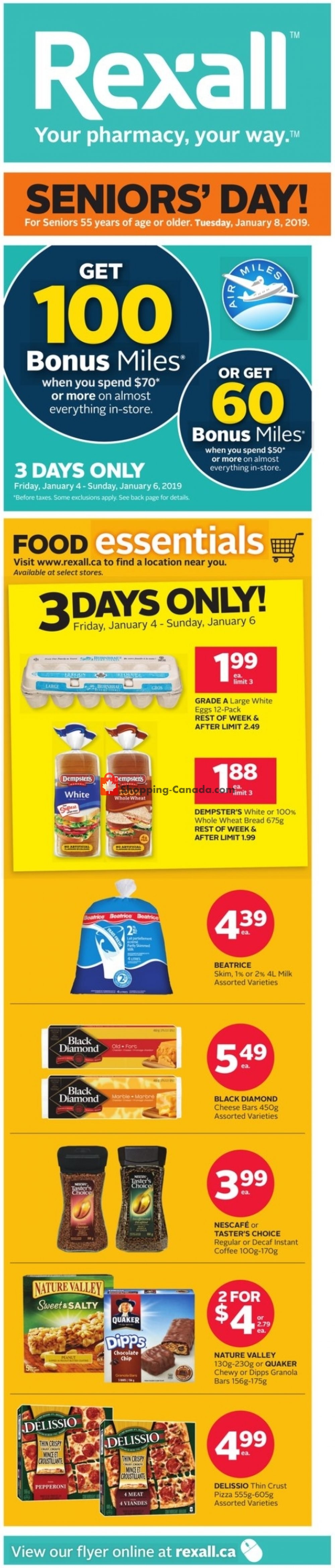 Rexall Drug Store flyer from Friday January 4, 2019 to Thursday January 10, 2019 - page 1