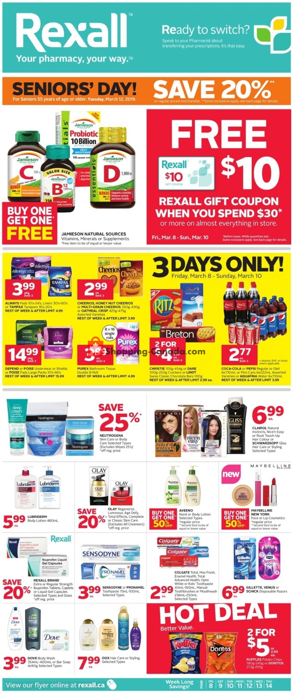 Rexall Drug Store flyer from Friday March 8, 2019 to Thursday March 14, 2019 - page 1