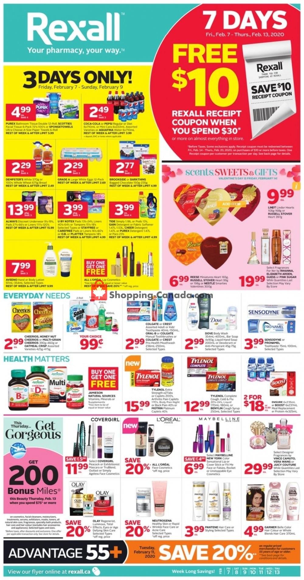 Rexall Drug Store flyer from Friday February 7, 2020 to Thursday February 13, 2020 - page 1