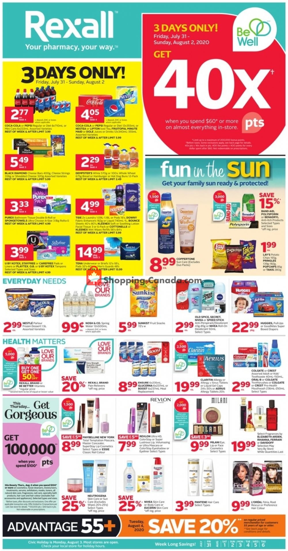 Rexall Drug Store flyer from Friday July 31, 2020 to Thursday August 6, 2020 - page 1
