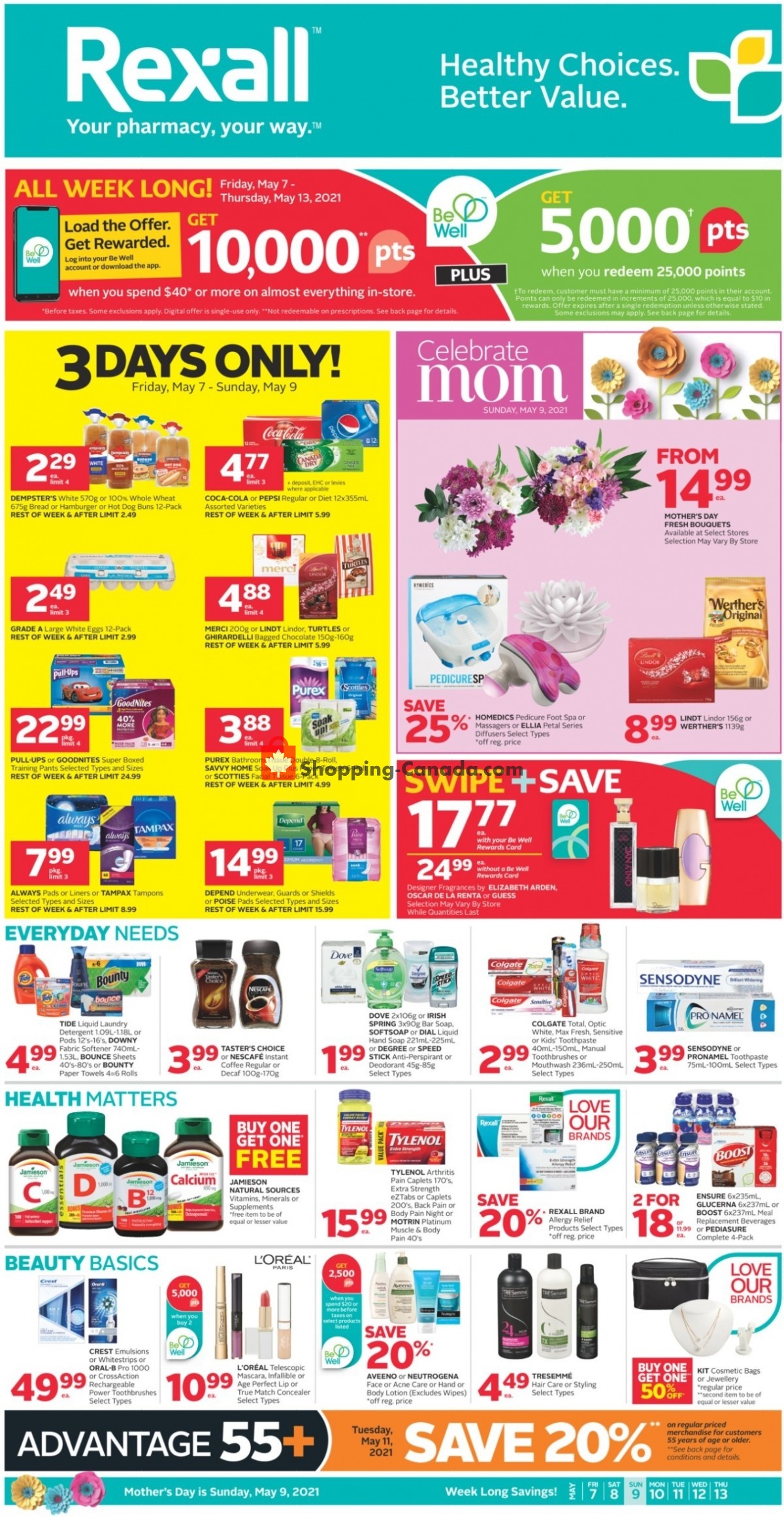 Rexall Drug Store flyer from Friday May 7, 2021 to Thursday May 13, 2021 - page 1