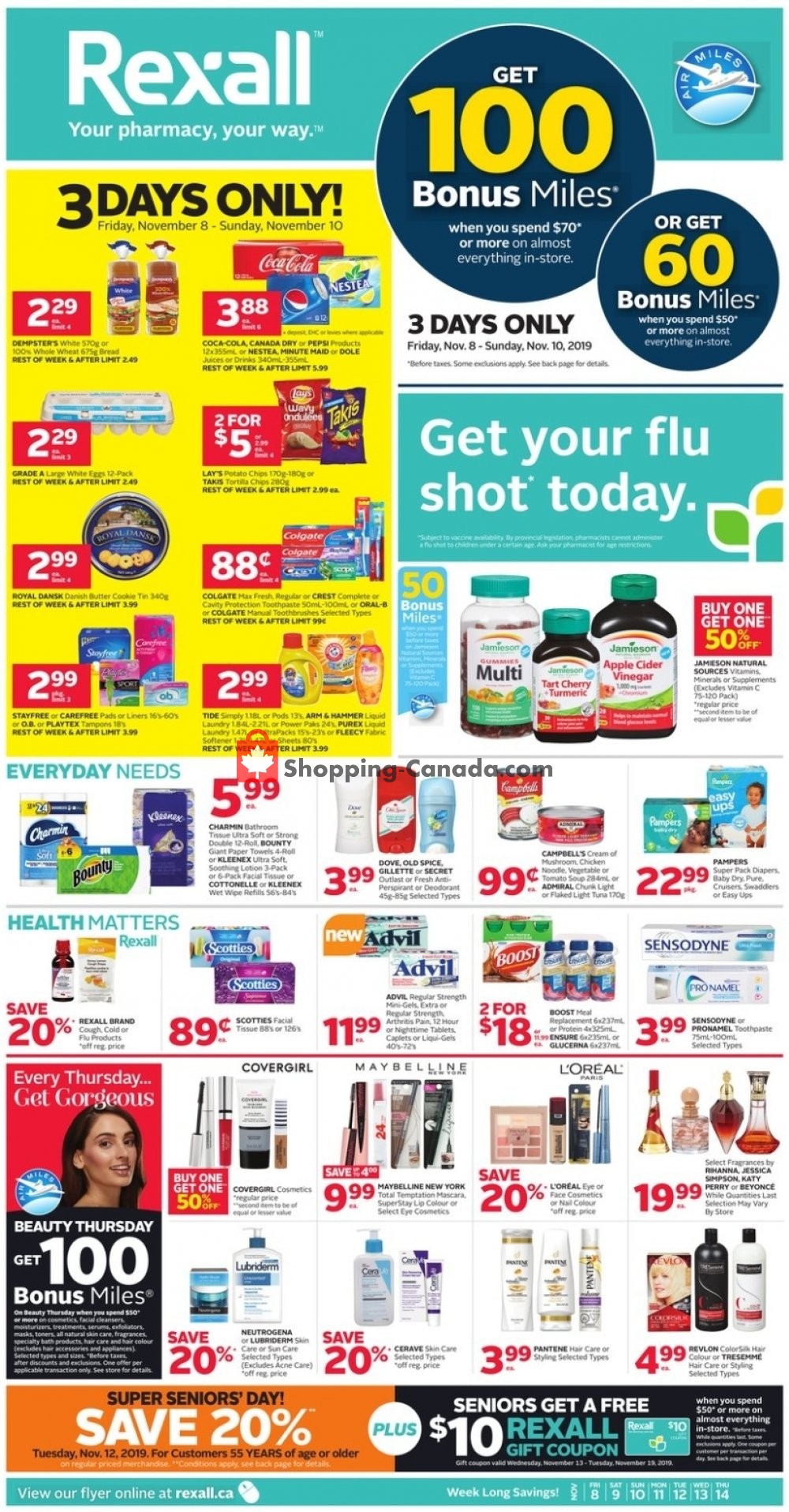 Rexall Drug Store flyer from Friday November 8, 2019 to Thursday November 14, 2019 - page 1