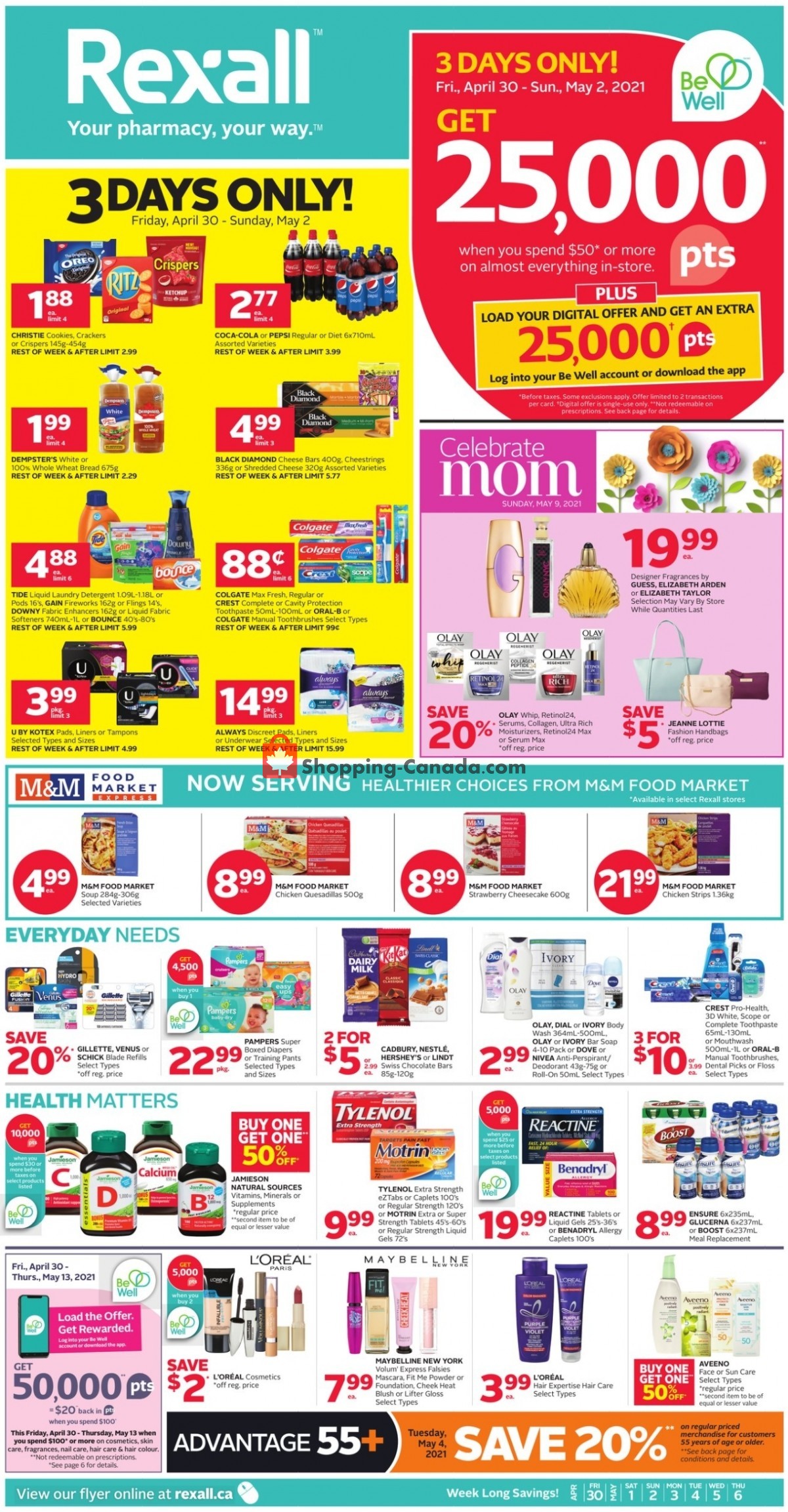 Rexall Drug Store flyer from Friday April 30, 2021 to Thursday May 6, 2021 - page 1