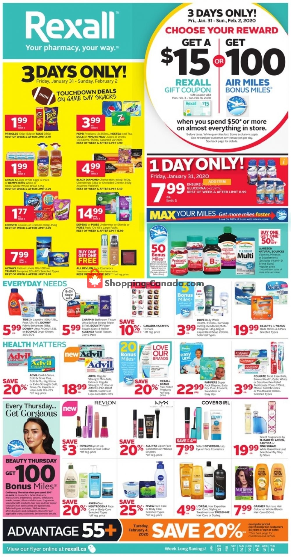 Rexall Drug Store flyer from Friday January 31, 2020 to Thursday February 6, 2020 - page 1