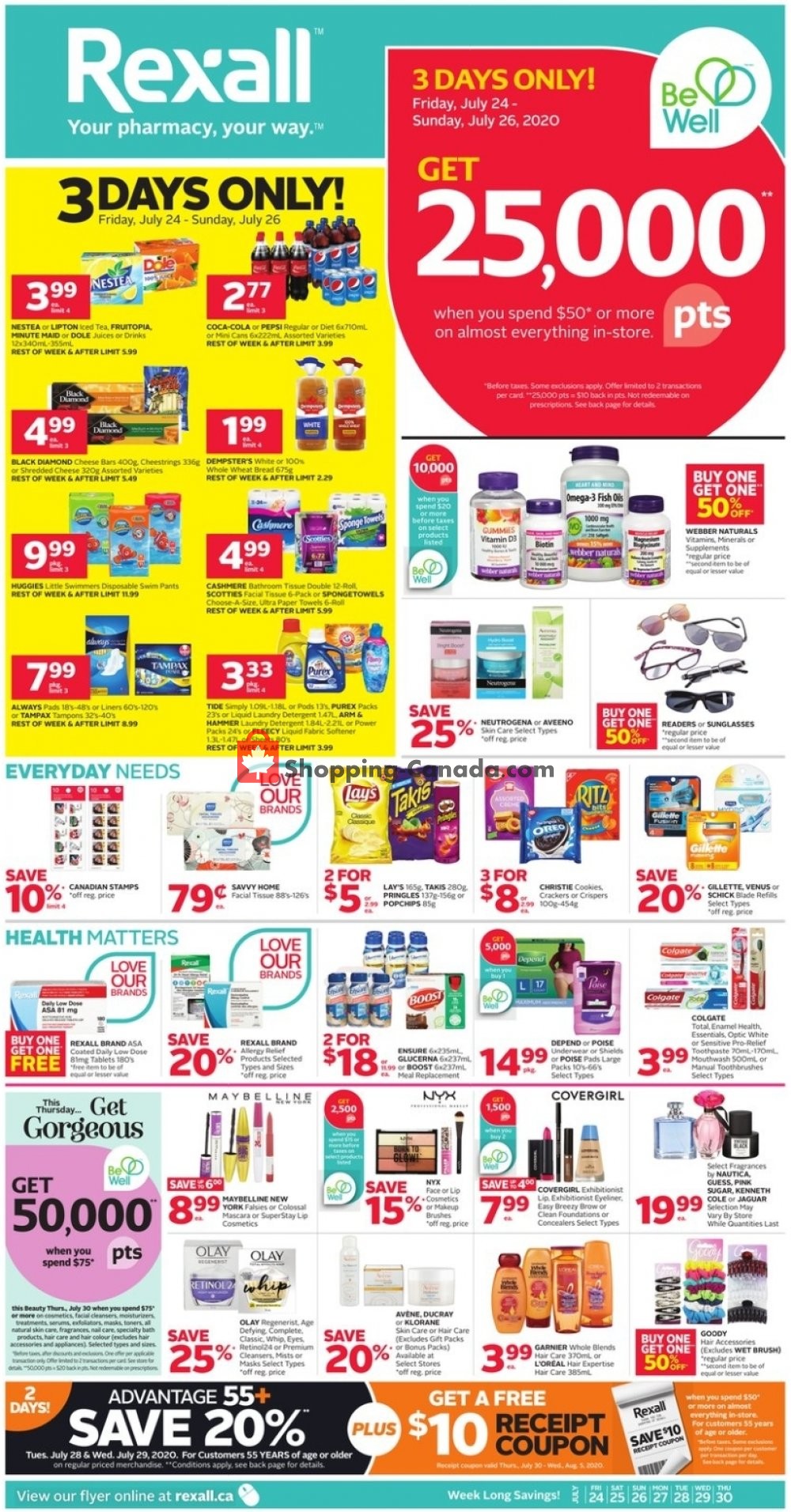 Rexall Drug Store flyer from Friday July 24, 2020 to Thursday July 30, 2020 - page 1