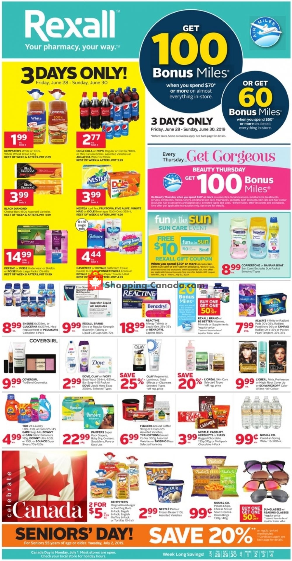 Rexall Drug Store flyer from Friday June 28, 2019 to Thursday July 4, 2019 - page 1